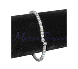 Браслет зі стразами змійка 1 ряд, Колір бласлетів: Срібний