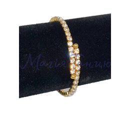 Браслет зі стразами змійка 1 ряд, Колір бласлетів: Золотий