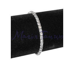 Браслет із стразами гнучкий 1 ряд, Колір бласлетів: Срібний