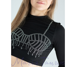 Топ лонгслів з імітацією ліфа зі стразів, Bevel Heels