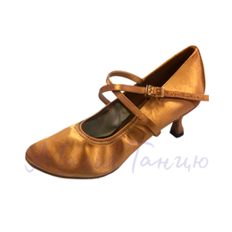 Туфлі для бальніх танців жіночій стандарт Gala Valtz 501 бежевий атлас, Розмір взуття: р. 23,5 (37), Висота підбору: к.7