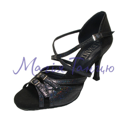 Туфлі жіноча латина Levant "Тетяна" веселка чорна к7, к9, Розмір взуття: р. 36, Висота підбору: к.7