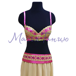 Костюм східний малиново-золотий (ліф і пояс)