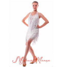 Сукня латина V з бахромою, Колір: Блакитний, Розмір одягу: р. M