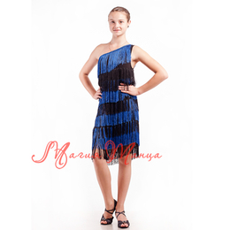 Сукня латина з бахромою через плече (16101) р. XS-L, Розмір одягу: р. XS