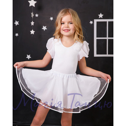 Набір для балету (купальник + пишна спідниця з фатином), Колір: Білий, Розмір одягу: р. 116