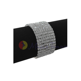 Браслет із стразами гнучкий 9 рядів, Колір бласлетів: Срібний