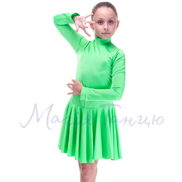 Бейсик для бальних танців із біфлекса класичний р.104-152, Колір: Салатовий, Розмір бейсика: р. 134