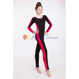 Комбінезон для йоги із бавовни чорно-малиновий, Розмір одягу: р. M