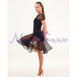 Спідниця латина з сіткою подовжена 2039, Розмір одягу: р. 42 (XS)