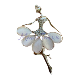 Брошка "Балерина" спідниця пудра