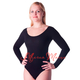 КУПАЛЬНИК ДЛЯ ТАНЦІВ, ДЛЯ ХОРЕОГРАФІЇ, ДЛЯ ГІМНАСТИКИ ЧОРНИЙ З ДОВГИМ РУКАВОМ, Розмір одягу: р. 32/110-116 см