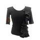 БЛУЗА З ВОЛАНОМ "ГРЕЙС" ЧОРНА ДЛЯ ТАНЦІВ, Розмір одягу: р. S